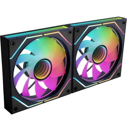 Mars Gaming Kit 2 Ventiladores PC Auxiliar MF-3D PROX2R Negro ARGB Silencioso 12dB 12mm
